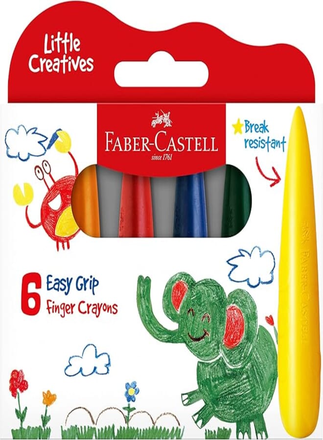 FABER-CASTELL Faber Castell Early Age Easy Grip Wax Crayons 6 Colors