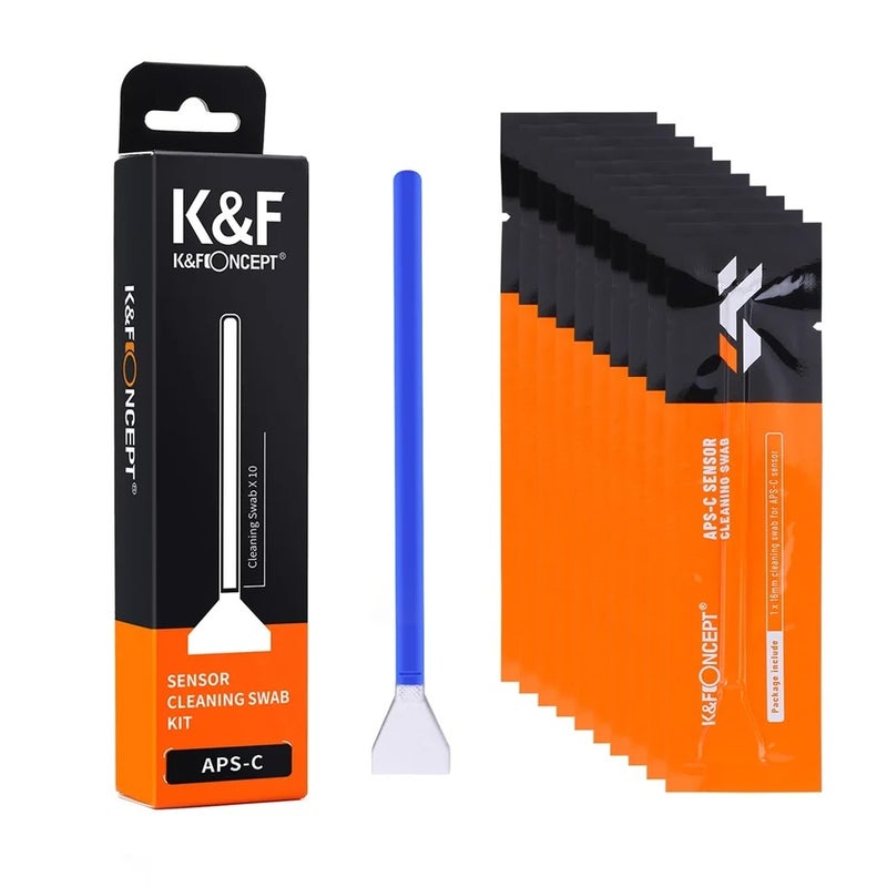 كيه آند إف كونسبت ملحقات كاميرا K&F Concept 10 Pack 16mm Aps-c 24mm Full-Frame Sensor Cleaning Swabs Dry CCD Cmos Clean Swabs for Nikon Sony Canon Dslr Camera - Image 2