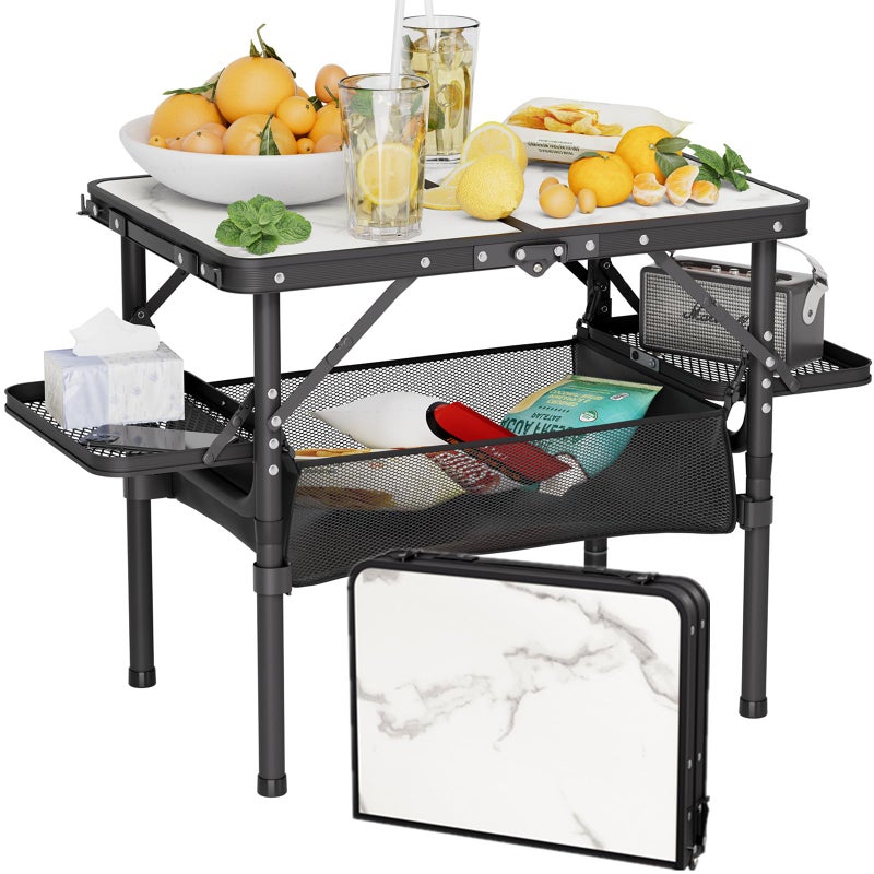 Titanker Small Camp Table 2ft Folding Camping Table Portable with Storage Bag Side Racks Picnic Beach Table Car Camping Essentials Aluminum Light Solid - Image 2