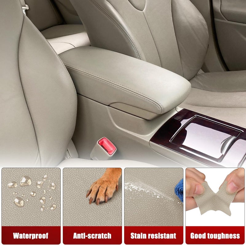 KBH غطاء وحدة التحكم المركزية البديل من لسيارة Toyota Camry 2007 2008 2009 2010 2011، تقليم جلد الفينيل، غطاء استبدال مسند الذراع للسيارة، مقاوم للخدش، بني (بدون غطاء) - Image 4