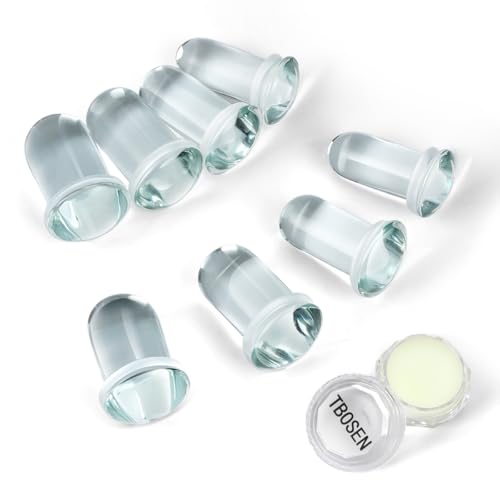 TBOSEN 14 PCS/8 PCS Precise Dimensions Glass Set O-Ring Ear Plugs Aftercare Balm Wax Tunnels Gauges Stretcher Piercings Kit - Image 1