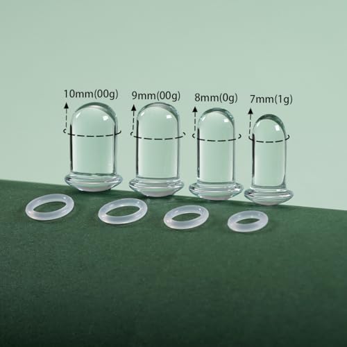 TBOSEN 14 PCS/8 PCS Precise Dimensions Glass Set O-Ring Ear Plugs Aftercare Balm Wax Tunnels Gauges Stretcher Piercings Kit - Image 2