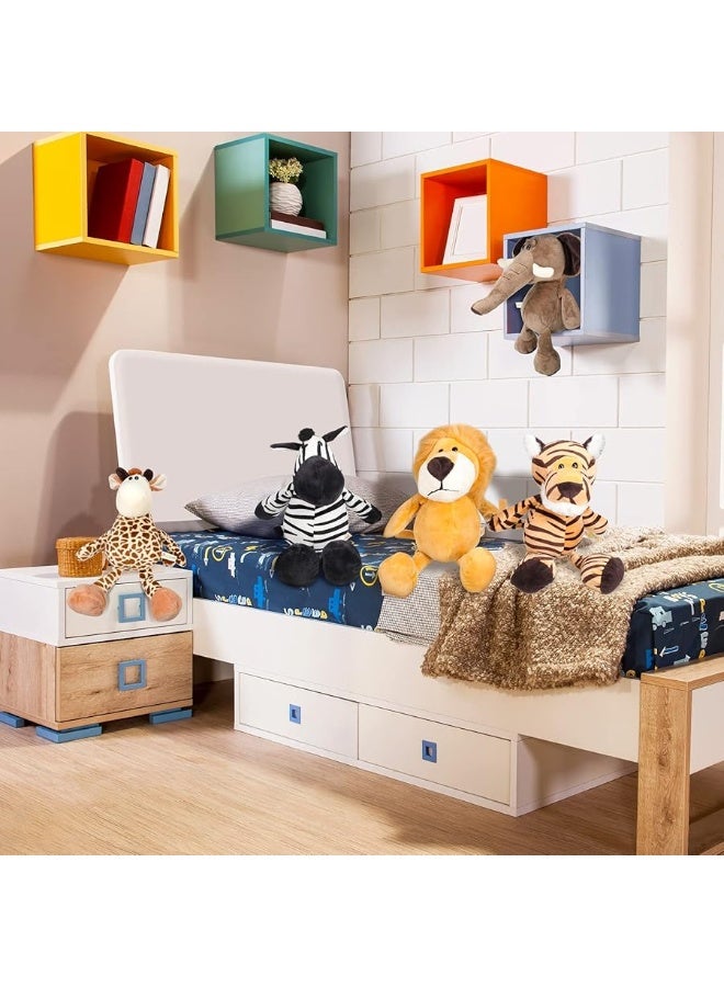 Aoriher 5 Pieces Safari Stuffed Animals Toy Set Includes Lions Tigers Elephants Zebras and Giraffes 118 inch Wild Animals Soft Realistic Jungle Animals Toys for Boys Girls Adults - Image 2