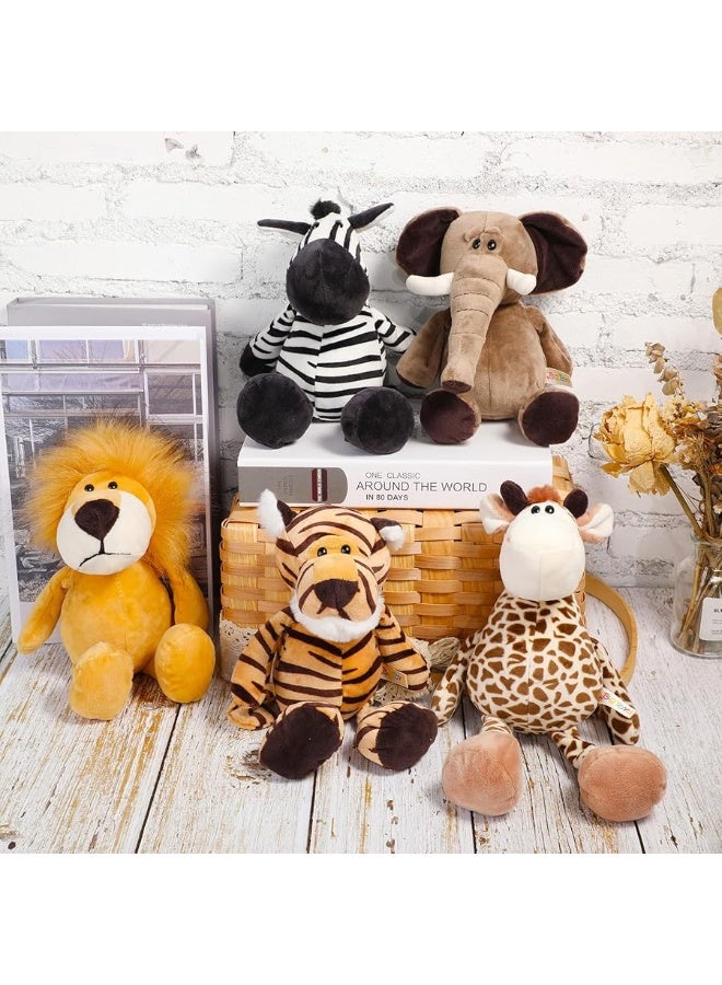 Aoriher 5 Pieces Safari Stuffed Animals Toy Set Includes Lions Tigers Elephants Zebras and Giraffes 118 inch Wild Animals Soft Realistic Jungle Animals Toys for Boys Girls Adults - Image 5
