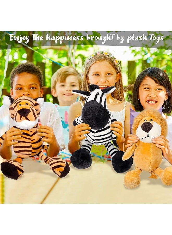Aoriher 5 Pieces Safari Stuffed Animals Toy Set Includes Lions Tigers Elephants Zebras and Giraffes 118 inch Wild Animals Soft Realistic Jungle Animals Toys for Boys Girls Adults - Image 4