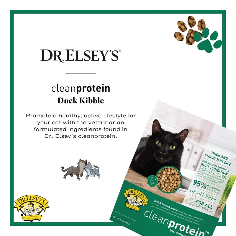 Dr. Elsey's cleanprotein Duck Cat Kibble 2 lb. Bag - Image 2