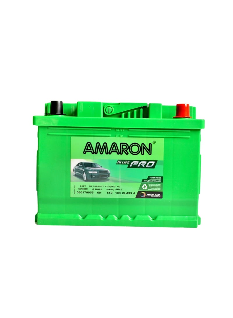 Amaron Car Battery - 60AH - 550CCA - 109RC - LN2/H5 - B13 - Image 1