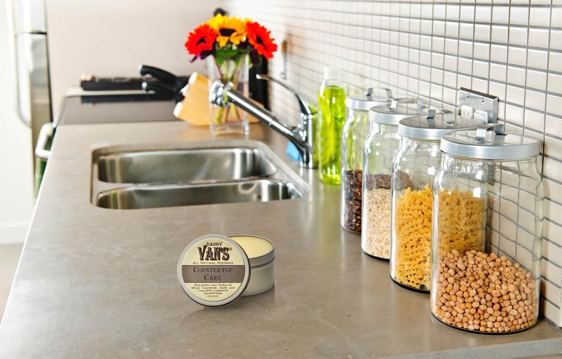 Daddy Van'sÂ® All Natural Beeswax Countertop Care for Soapstone, Slate, Concrete Composite and Butcher Block Counter Tops - Food Safe, Chemical-Free and Non-Toxic - 6 Oz. Tin - Image 2
