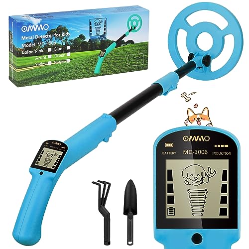 OMMO Metal Detector, Adjustable 27.5”-37.8” Metal Detector for Kids with Intuitive LCD Display, Lightweight Kids Metal Detectors with 6” Search Coil for Exploration Hiking - Image 1