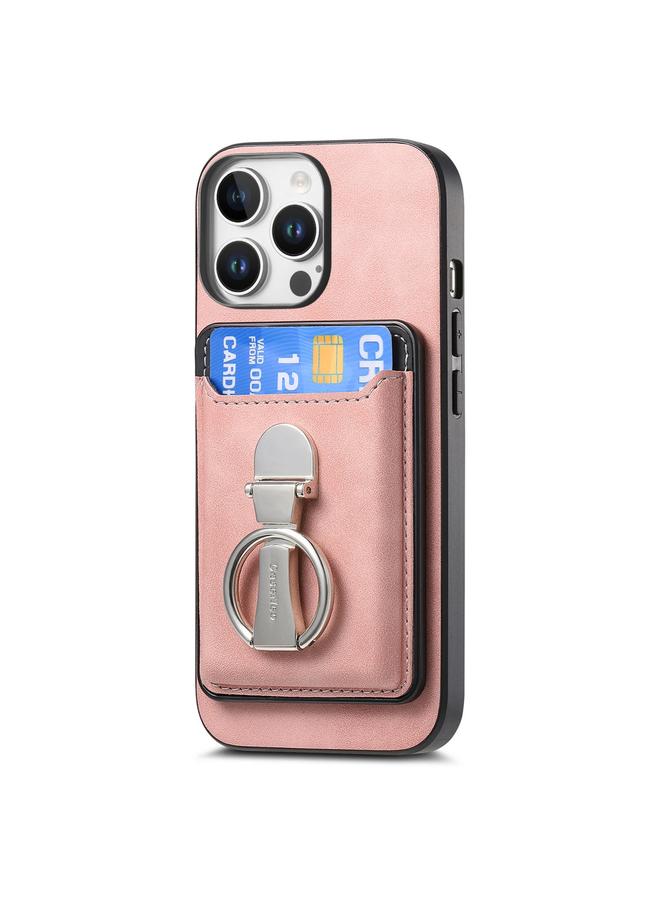 S-TOP Case For iPhone 16 Pro Max Retro Folding Ring Holder Card Bag MagSafe Phone Case - Image 2