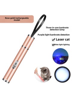 Generic Rechargeable Laser Three-in-one Infrared Money Detector Flashlight Purple Laser Pointer-Product Specifications:Yellow Three-in-one Money Detector Light  - Image 1