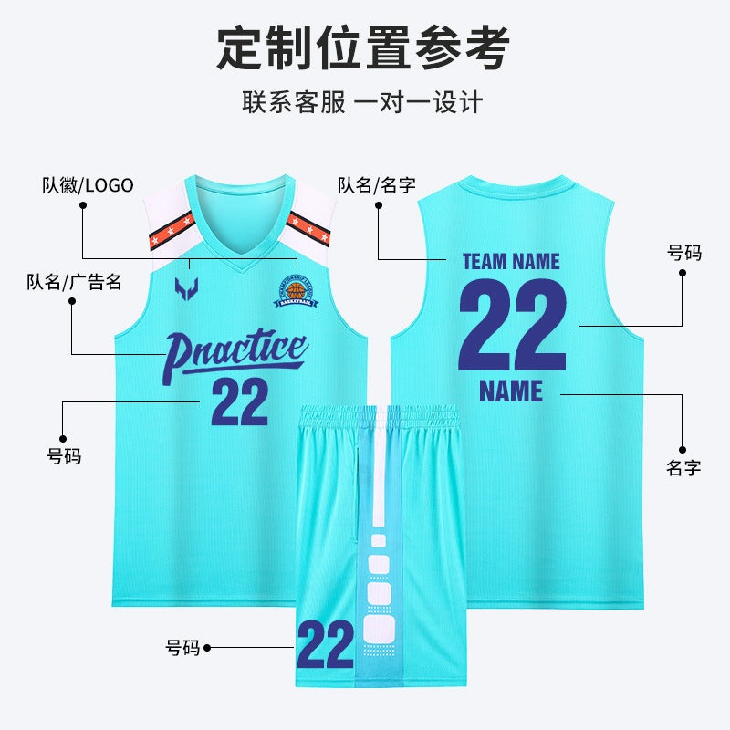 American Basketball Uniforms For Men And Women, Game Training Team Uniforms, Student Vests, Jerseys, Children'S Summer Sports Suits With Printed Numbers - Image 3