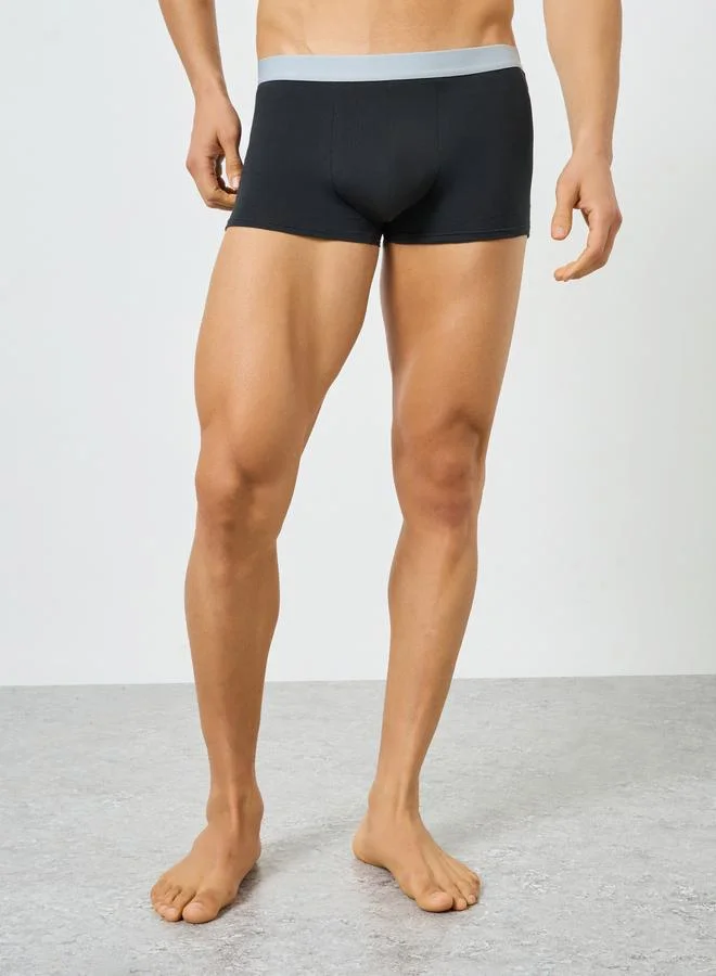 Men Black Solid Cotton Trunks