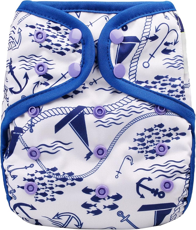 OsoCozy One Size Cloth Diaper Covers - Adjustable Snap Fit & Double Leg Gussets for Baby Boys & Girls from 8-35 Pounds. Use with Prefold, Flat or Fitted Cloth Diapers or Snap-in Inserts. - Image 1