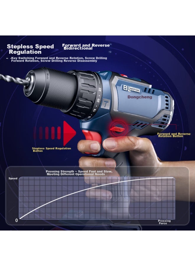 DONG Cheng Dongcheng 20v Brushless Impact Lithium Drill Wjz05-13e, Rechargeable Electric Drill, Power Tool, Screwdriver - Image 4