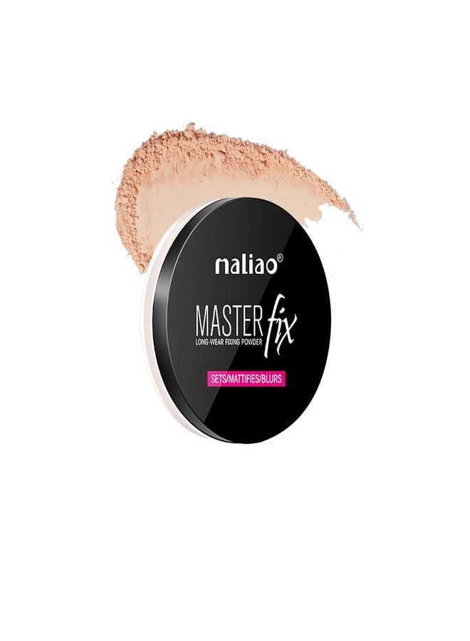 ماليو بودرة تثبيت المكياج مالياو ماستر فيكس طويلة الأمد | لمسة نهائية مطفية | تحكم في الزيوت وخالٍ من اللمعان | تركيبة شفافة | يدوم طويلاً وخفيف الوزن | بيج طبيعي. 15 غرام - Image 1