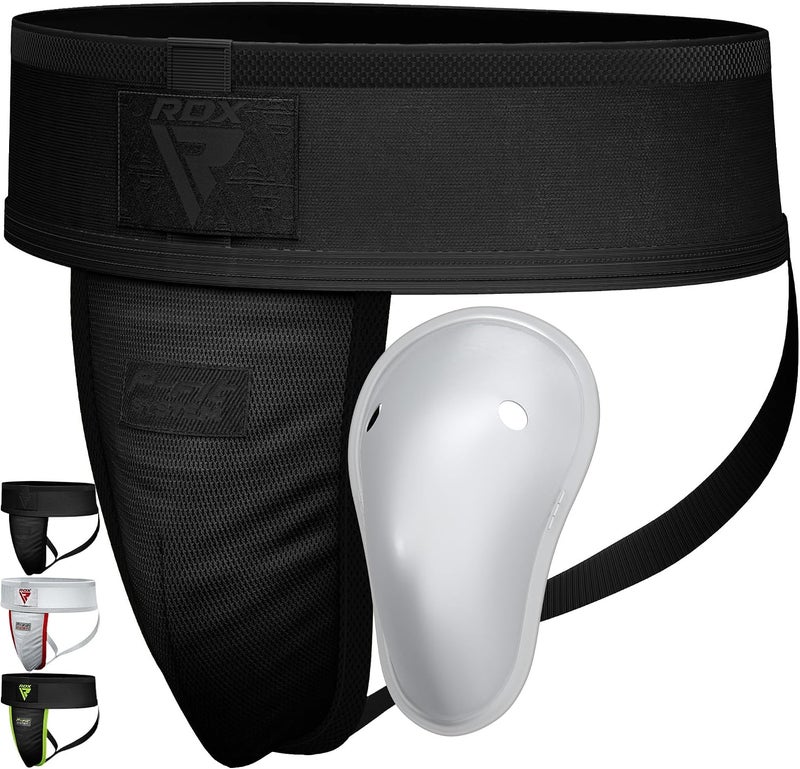 RDX Groin Guard Cup for Men - Boxing, Kickboxing, MMA, Muay Thai, Sparring Protector -L |Black/Black (GGS-H1FB-L) - Image 1