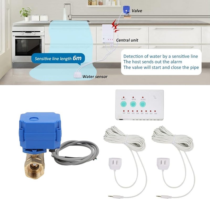 نظام إنذار كشف تسرب المياه ثنائي الاتجاه من فافيسي، طقم DN20 صمام نحاسي IP65 - Image 4