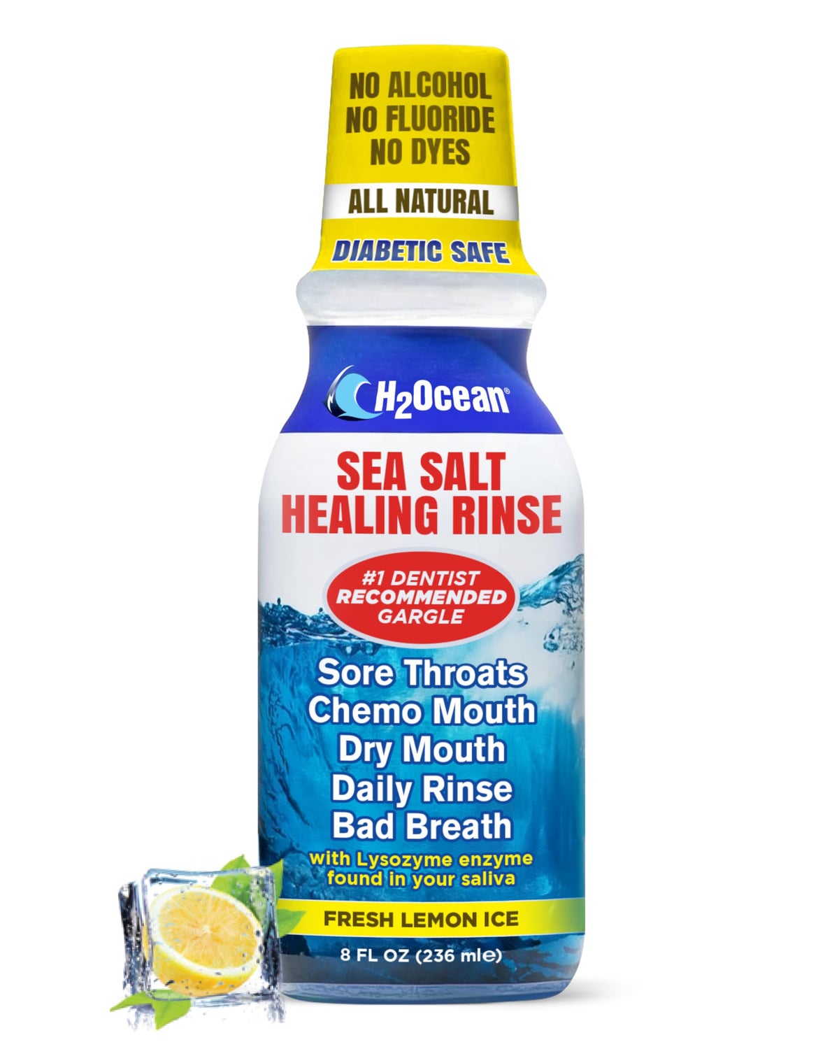 Throat Rinse H2Ocean H2Ocean Healing Rinse Natural Sea Salt Oral Care - Mouth Rinse ...