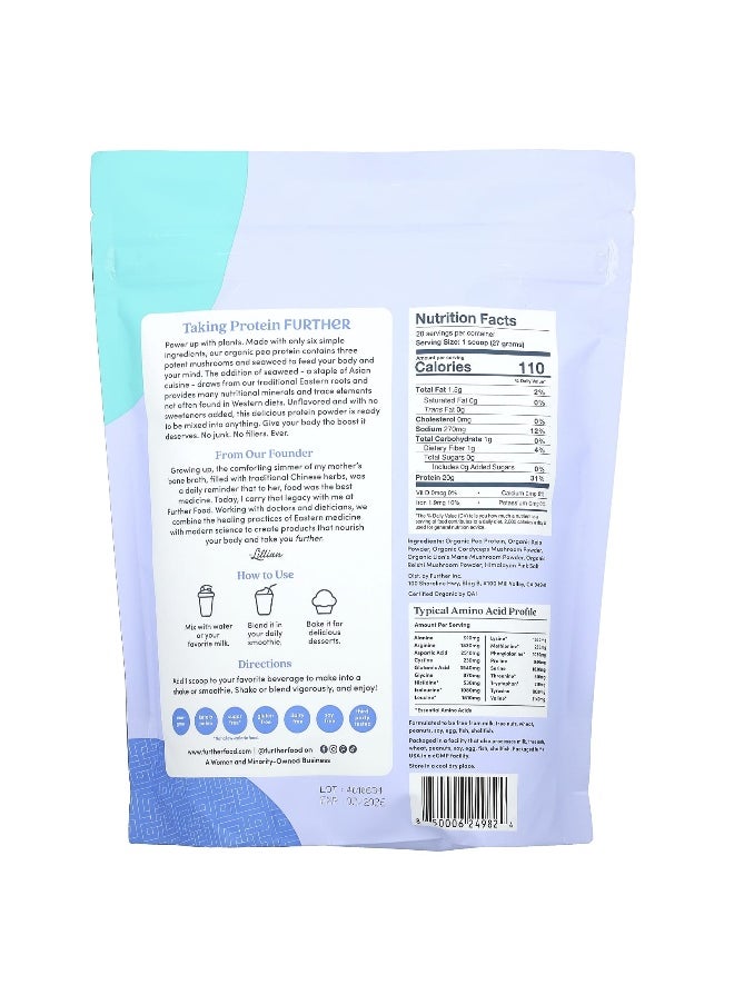 Further Food Further Food, Organic Plant-Based Protein + Mushrooms & Seaweed, Unflavored, 19.05 oz (540 g)  - Image 2