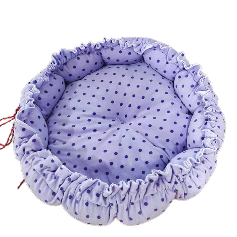 F XL Round Plush Pet Bed Warm Cushion House Basket Dog Nest Kennel For Small Sofa - Image 2