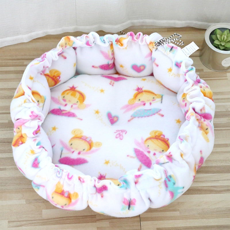 F XL Round Plush Pet Bed Warm Cushion House Basket Dog Nest Kennel For Small Sofa - Image 4