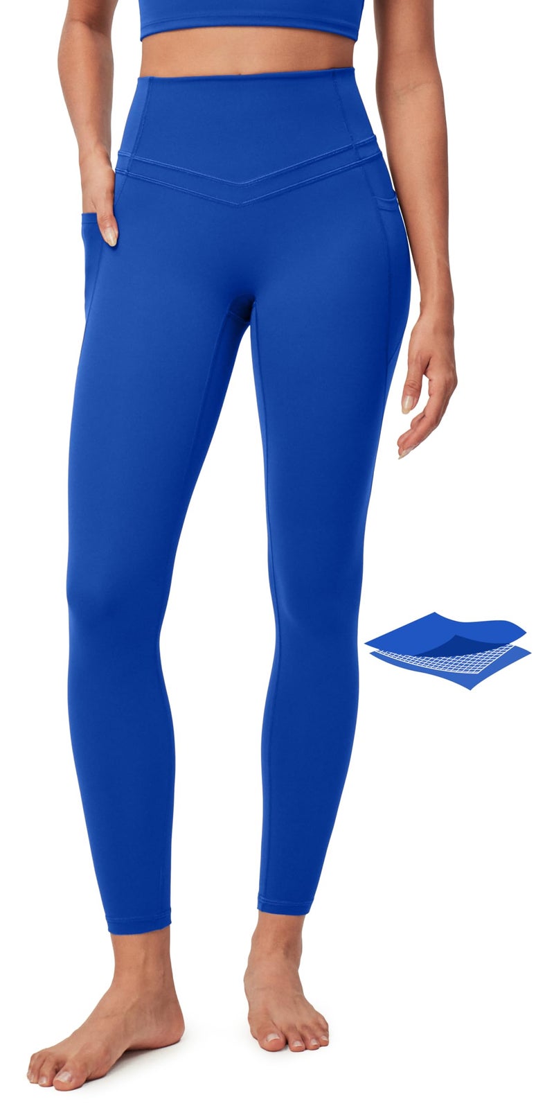 IUGA Compression Leggings with Pockets for Women Tummy Control Leggings No Front Seam Workout High Waist Yoga Pants - Image 1