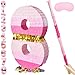 PCFING 20 Inch Number 8 Piata Pink Gold with 30 Inch Piata Stick Blindfold Confetti for Boys Girls Adults Birthday Party Decorations Anniversary Celebration Fiesta - Image 2