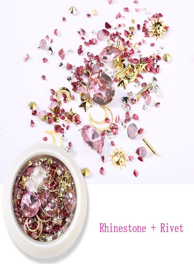 Vezocim حجارة الراين لفن الأظافر، 6 صناديق من المسامير المعدنية لفن الأظافر، تصميم مسمار مزيج من الماس، إمدادات كريستال لامعة ثلاثية الأبعاد للنساء والفتيات، زينة مانيكير، نصائح فن الأظافر، مجموعة جواهر الأظافر - Image 2