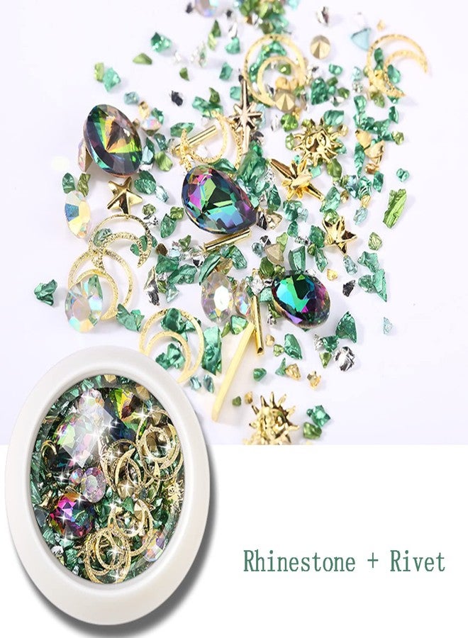 Vezocim حجارة الراين لفن الأظافر، 6 صناديق من المسامير المعدنية لفن الأظافر، تصميم مسمار مزيج من الماس، إمدادات كريستال لامعة ثلاثية الأبعاد للنساء والفتيات، زينة مانيكير، نصائح فن الأظافر، مجموعة جواهر الأظافر - Image 5