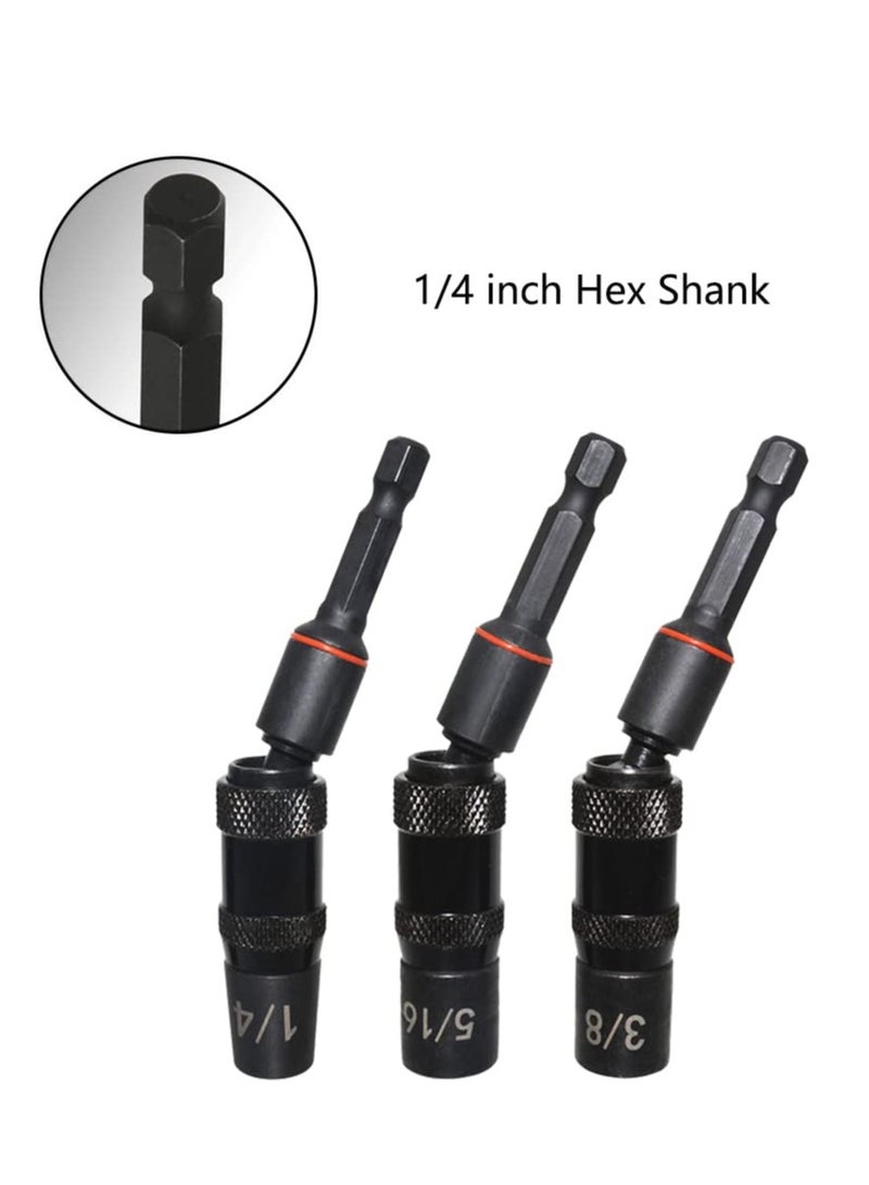 Excefore Pivot Bit Holder, 3 Pcs Magnetic Swiveling Screwdriver Holder, Flexible Extension Hex Pivoting Bit Tip Holder, Bendable in 20° Angle, for Tight Spaces or Corners - Image 4