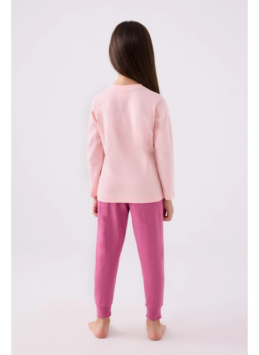 U.S. Polo Assn. Girls Pink Long Sleeve Pajama Set