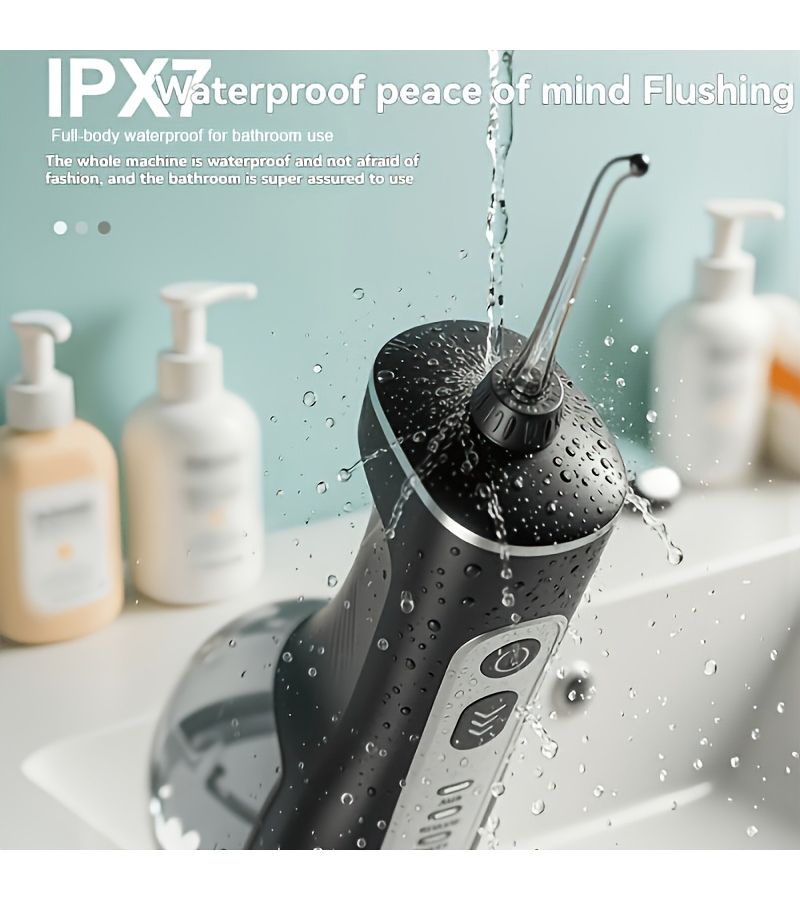 Portable Water Flosser White 4 Nozzles Rechargeable Oral Hygiene Device Home Travel - Image 2