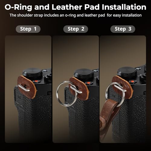 SMALLRIG Camera Neck Shoulder Strap, Adjustable Braided Camera Shoulder Strap with O-Ring and Leather Pad for DSLR or Mirrorless Camera, Gray- 5057 - Image 3