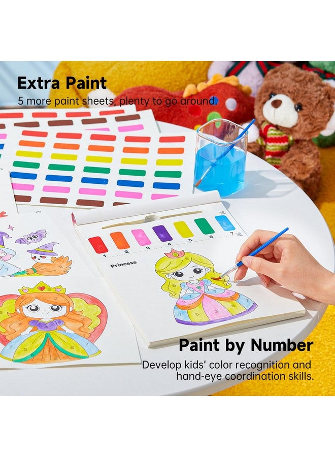 Shuttle Art Paint With Water Coloring Book For Kids, 25 Princess Themed Pages With 2 Brushes, Mess-Free Watercolor Paint Set, Travel-Friendly Art Craft Gift For Toddlers, Birthday Christmas Gift - Image 2