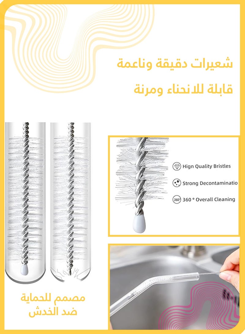 شي آند ليتل مجموعة فرش تنظيف القش، 20 قطعة، فرش تنظيف طويلة متعددة الأحجام للأكواب والزجاجات والأنابيب والأنابيب وأكواب الشرب ومغذيات الطيور الطنانة (4 قطع لكل حجم)  - Image 4