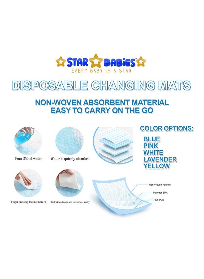 STAR BABiES Combo Pack  (Scented Bag 10pcs w/Dispenser, Disposable changing mat 30pcs)-Blue  - Image 3