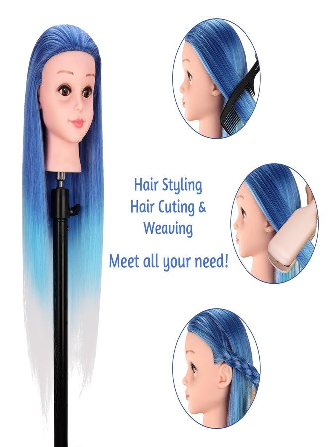 TopDirect Mannequin Head with Hair, TopDirect 29" Hair Mannequin Manikin Head Synthetic Hair Doll Practice Cosmetology Styling Hairdressing Training Braiding Heads with Clamp Holder and Tools - Image 4