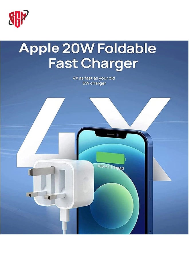 BGM - 20W PD Type C Power Block Wall Charger Plug Adapter with 2M USB-C to Lightning Cable Compatible with iPhone 14/13/11/X/XS/iPad - Image 1