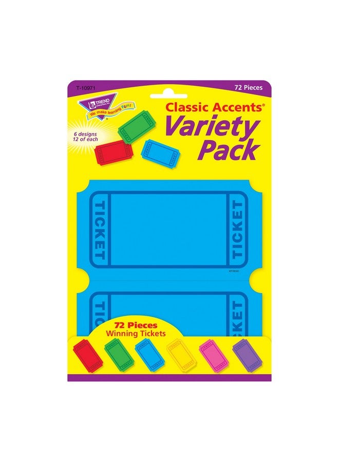 Trend Enterprises Trend Winning Tickets Classic Accents Variety Pack, Classroom Bulletin Board Cut Outs, 5-1/2 To 6 Inches, 72 Count - Image 2