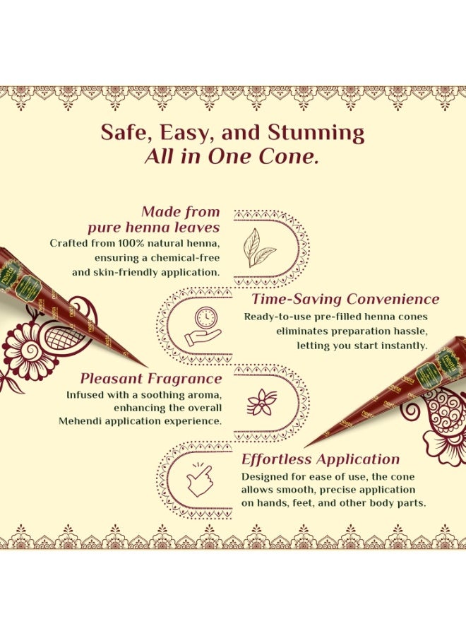 Neeta Mehendi Cone for Hand Designing Henna Mehendi Cone Bridal Mehendi Cones for Wedding Dulhan Mehendi Cone 2 Pieces - Image 5
