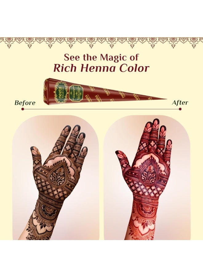 Neeta Mehendi Cone for Hand Designing Henna Mehendi Cone Bridal Mehendi Cones for Wedding Dulhan Mehendi Cone 2 Pieces - Image 4