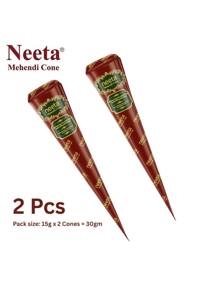 Neeta Mehendi Cone for Hand Designing Henna Mehendi Cone Bridal Mehendi Cones for Wedding Dulhan Mehendi Cone 2 Pieces - Image 2
