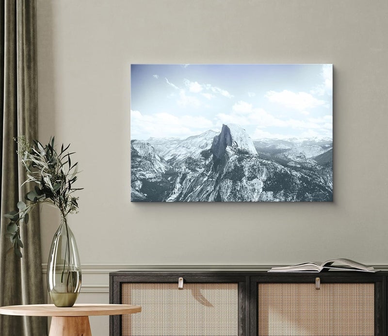 wall26 Canvas Print Wall Art Washed Out Blue Duotone Mountain Landscape Nature Wilderness Photography Modern Art Rustic Scenic Colorful Multicolor for Living Room, Bedroom, Office - 16"x24" - Image 2