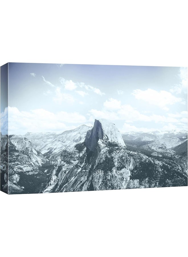 wall26 Canvas Print Wall Art Washed Out Blue Duotone Mountain Landscape Nature Wilderness Photography Modern Art Rustic Scenic Colorful Multicolor for Living Room, Bedroom, Office - 16"x24" - Image 1