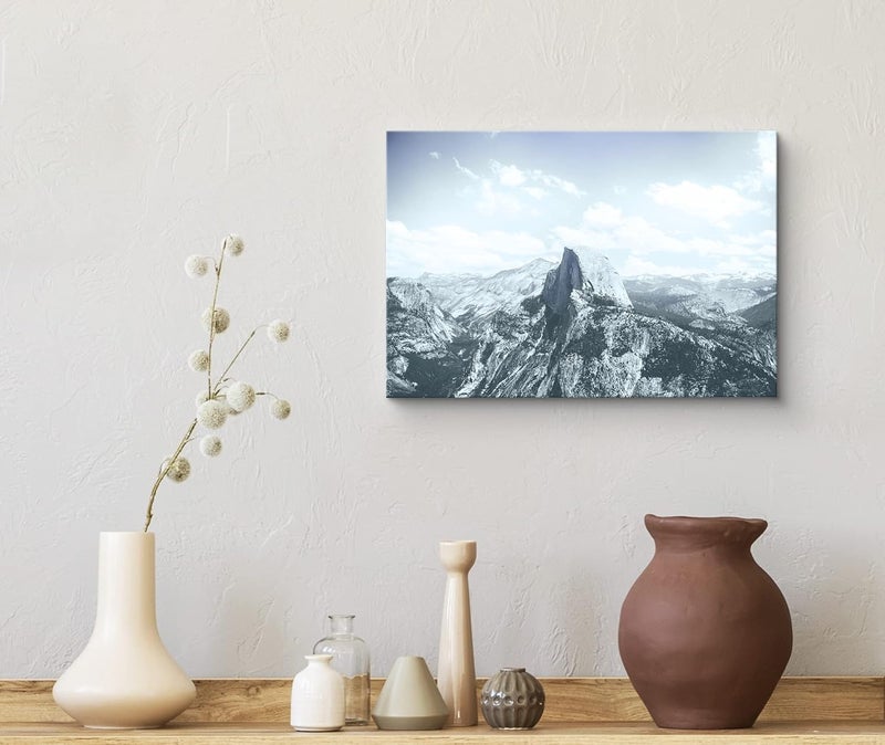 wall26 Canvas Print Wall Art Washed Out Blue Duotone Mountain Landscape Nature Wilderness Photography Modern Art Rustic Scenic Colorful Multicolor for Living Room, Bedroom, Office - 16"x24" - Image 3