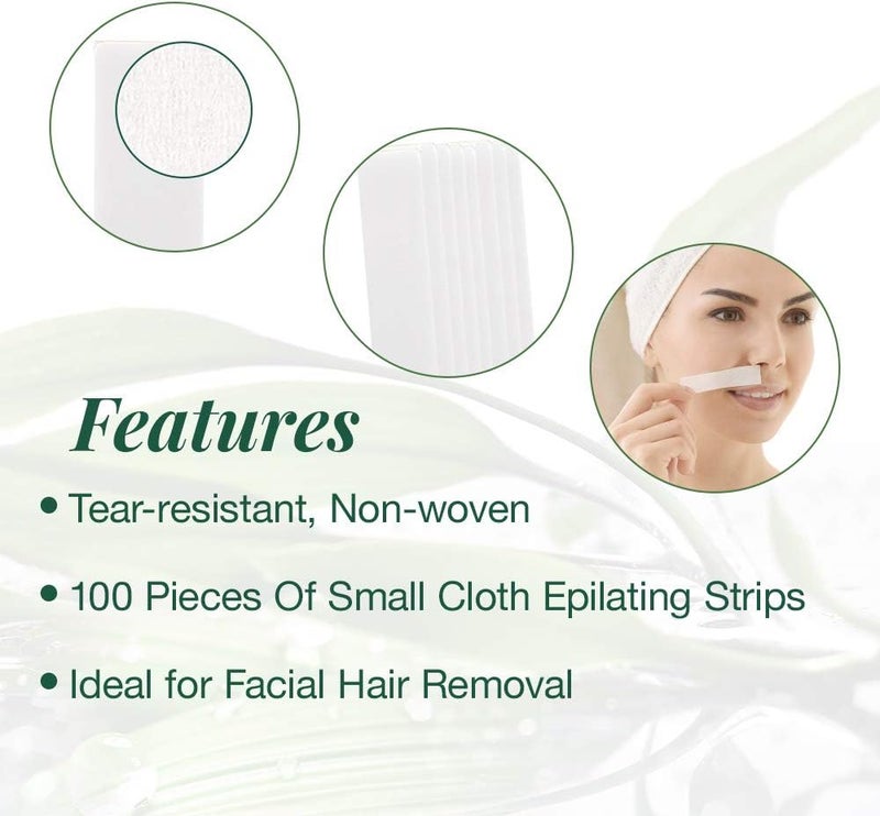 Clean + Easy C+E Small Cloth Waxing Strips for Facial Hair Removal - 100 Count - Image 2