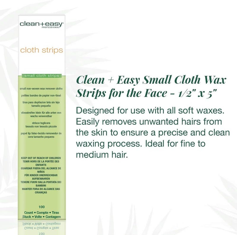 Clean + Easy C+E Small Cloth Waxing Strips for Facial Hair Removal - 100 Count - Image 4