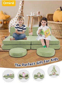 Ominii Kids' Play Sofas Activity Center, Multifunctional Modular Design, Foldable and Freely Assembled, Stimulates Children's Creativity, Suitable for Indoor or Playroom-Green  - Image 3