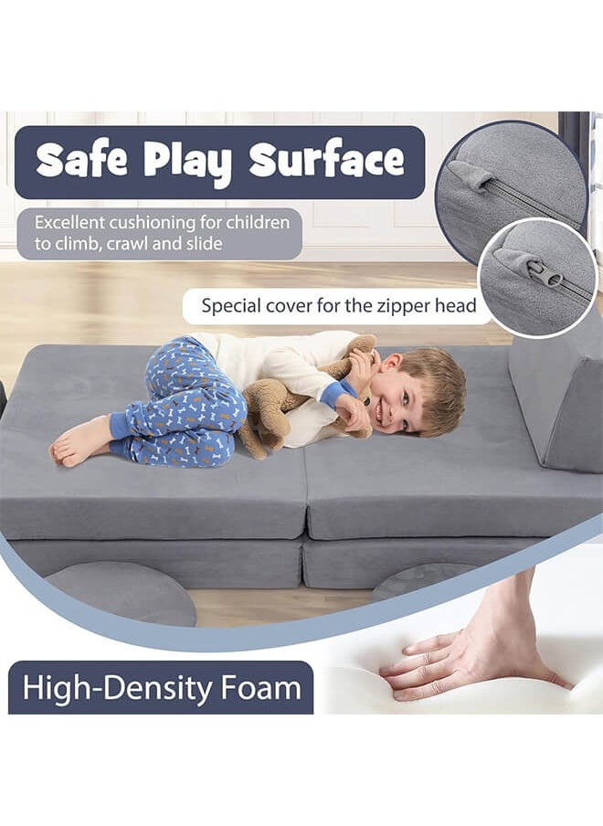 Ominii - Kids' Play Sofas Activity Center, Multifunctional Modular Design, Foldable and Freely Assembled, Stimulates Children's Creativity, Suitable for Indoor or Playroom-Green - Image 1